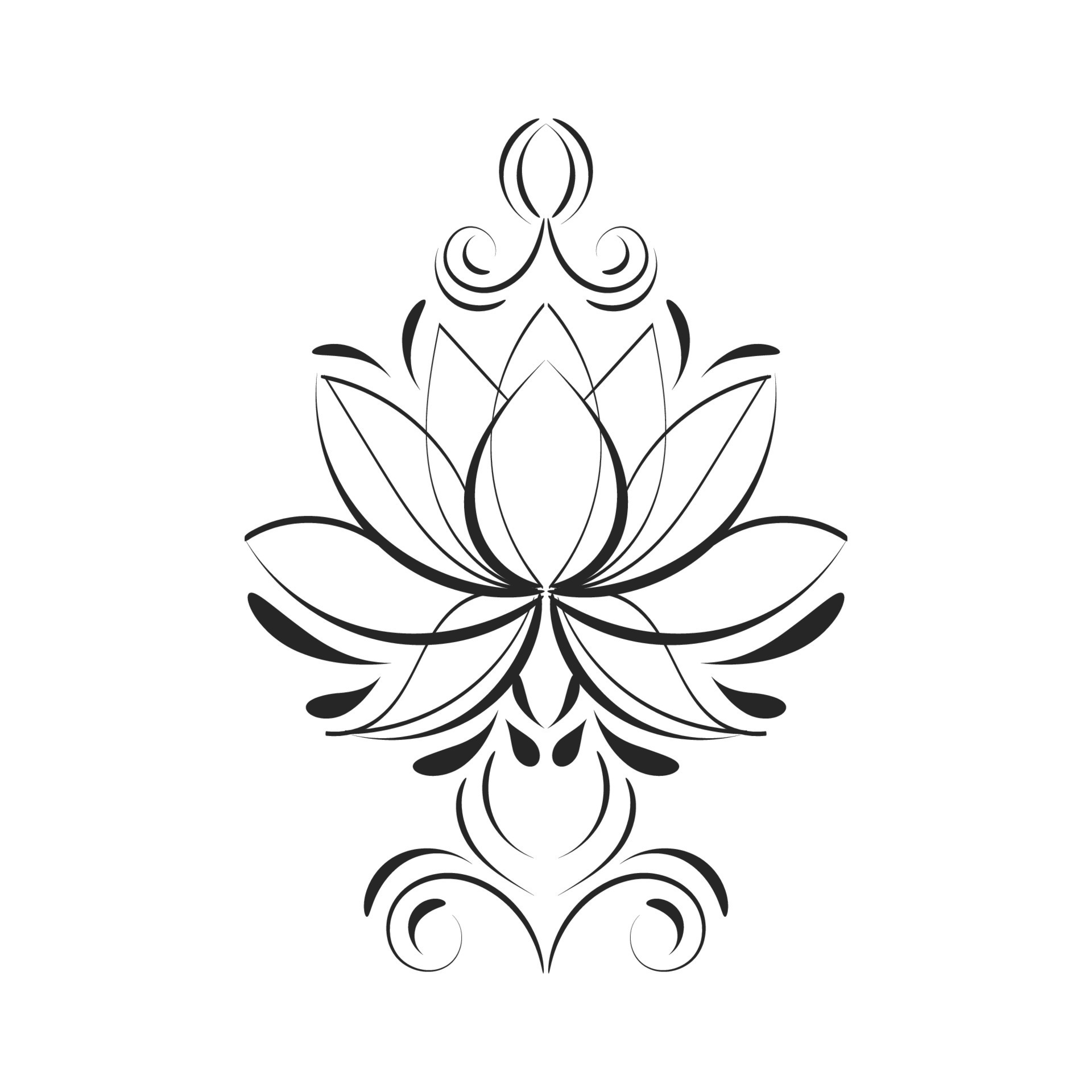 Black Mandala Tribal Flower Symbol Logo on White Background Stencil Decal  Tattoo Design Flat Vector Illustration 13384268 Vector Art at Vecteezy