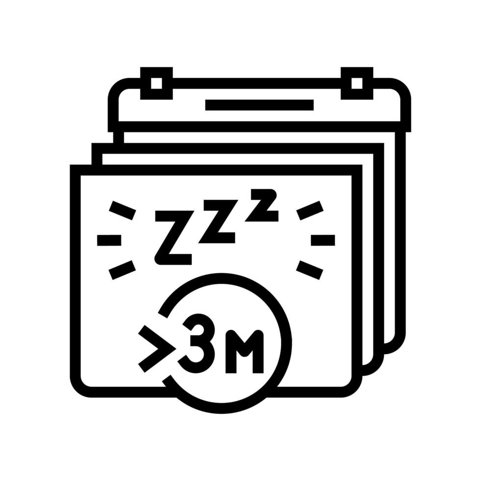 ilustración de vector de icono de línea de insomnio crónico