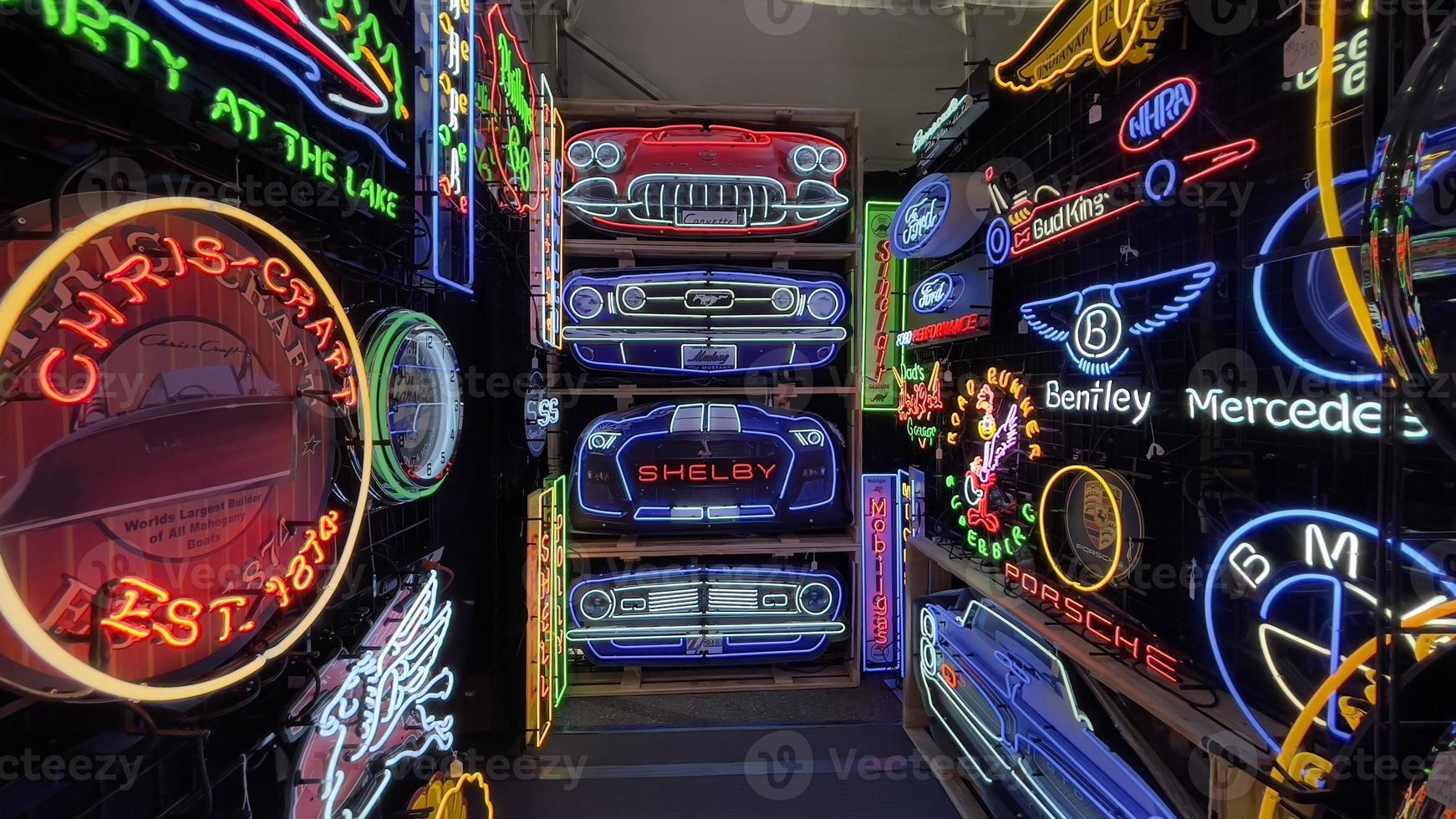 Neon Vintage Car Sign photo
