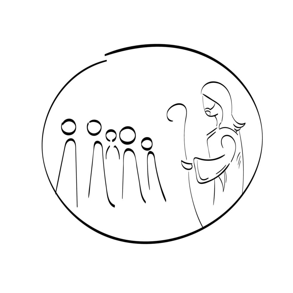 Christian Art. Hand Drawn Religious element. vector