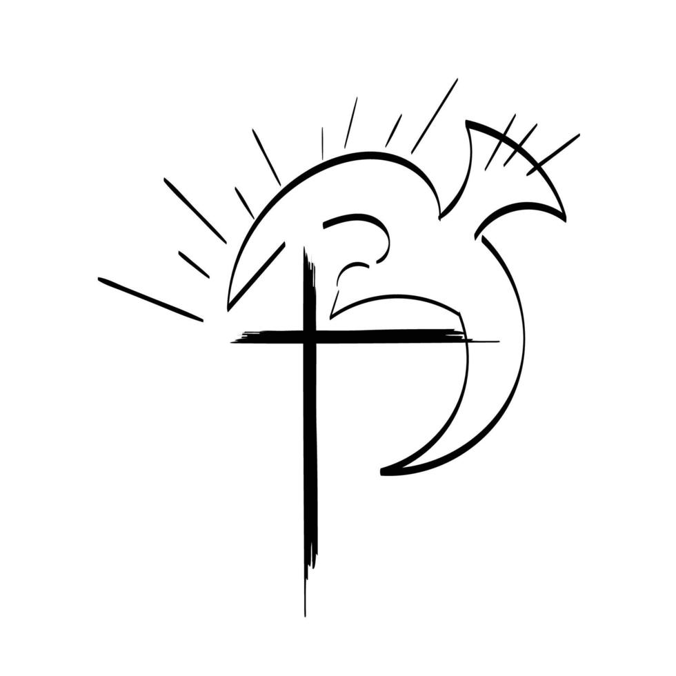 Christian Art. Hand Drawn Religious element. vector