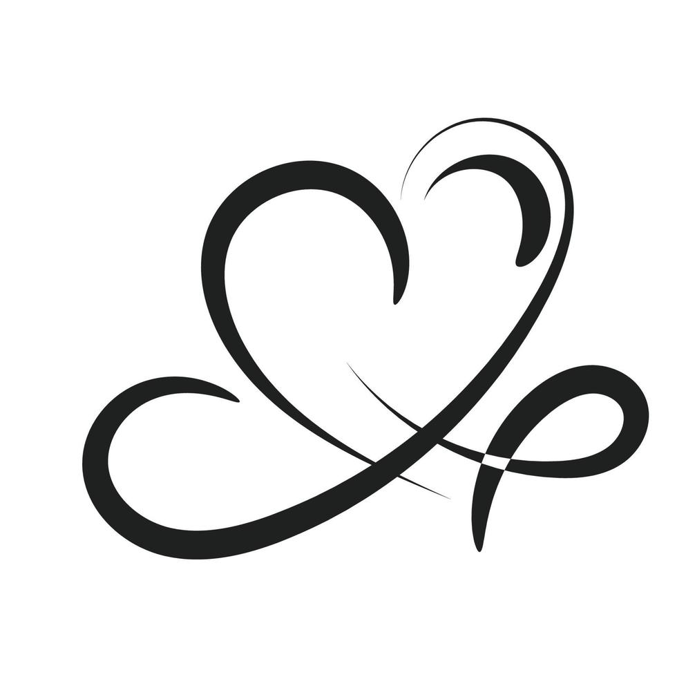 diseño decorativo de corazón dibujado a mano para imprimir vector