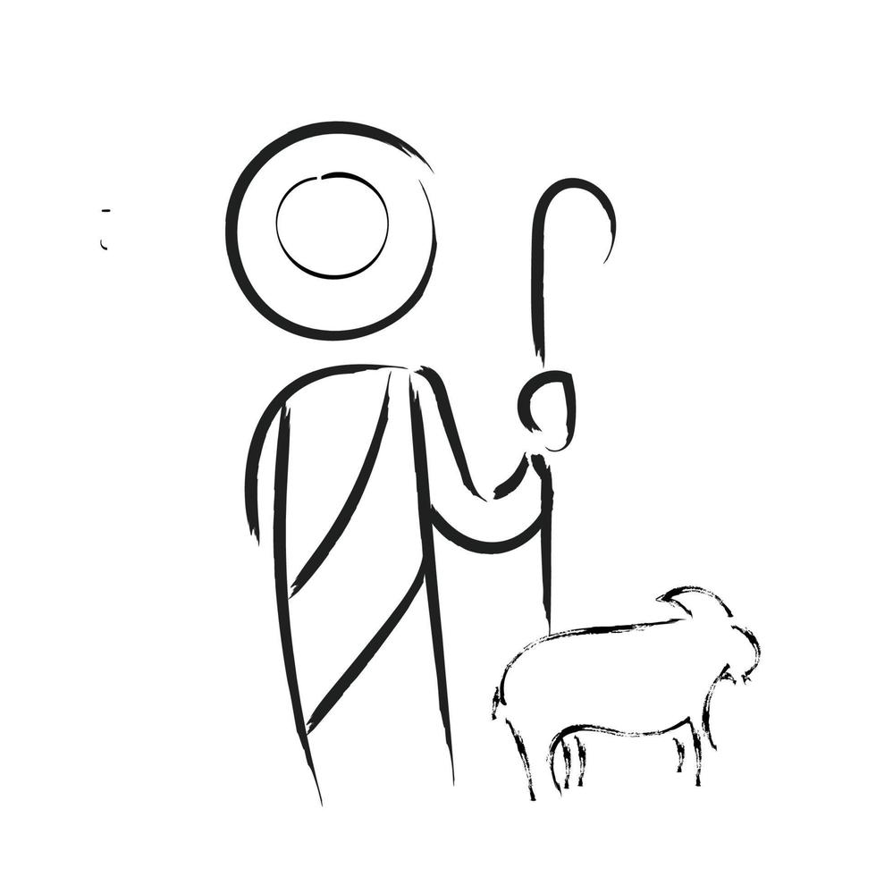 Christian Art. Hand Drawn Religious element. vector