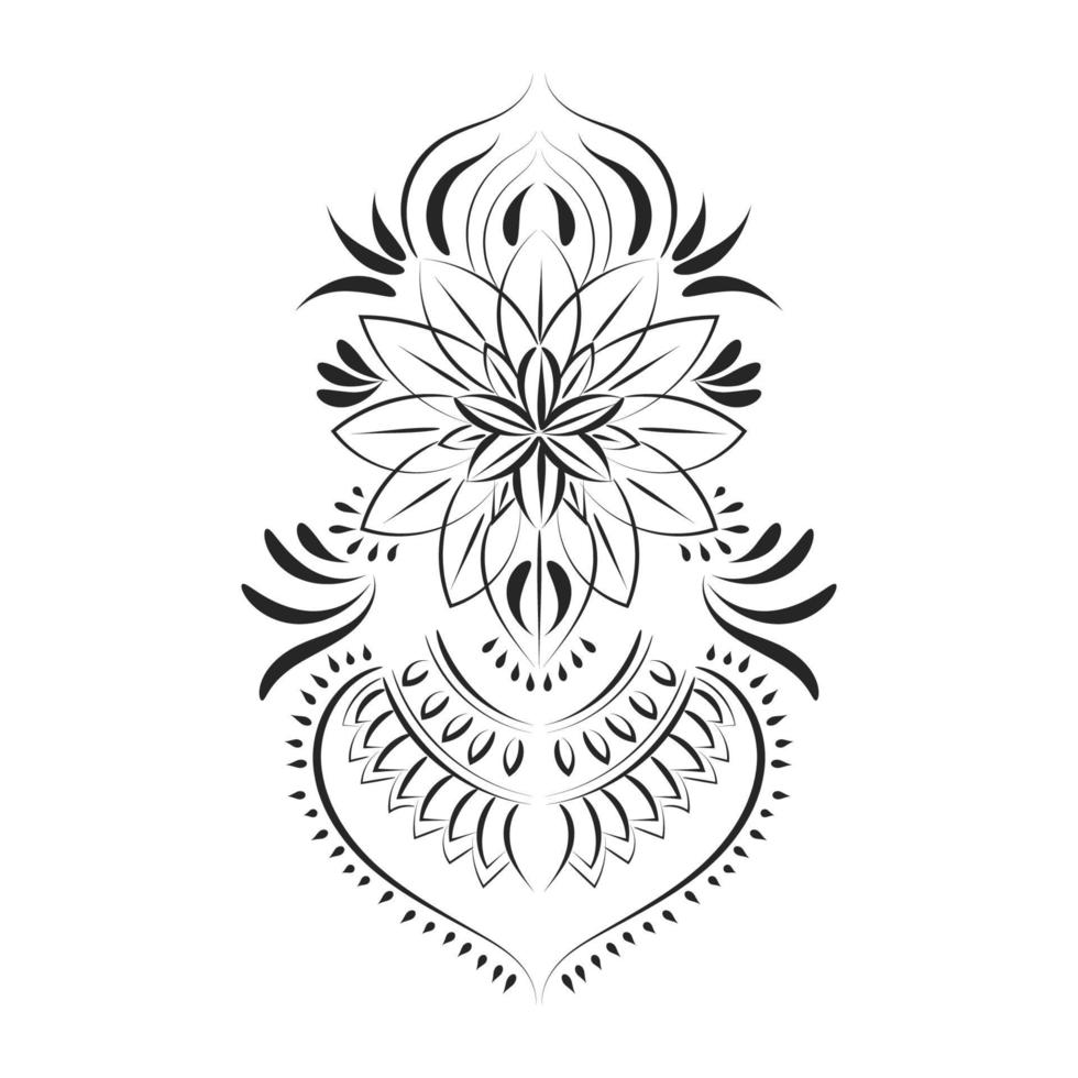 diseño de tatuaje floral para imprimir vector