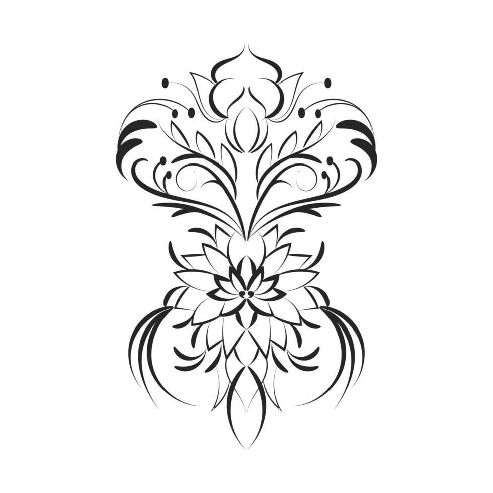 diseño de tatuaje floral para imprimir vector