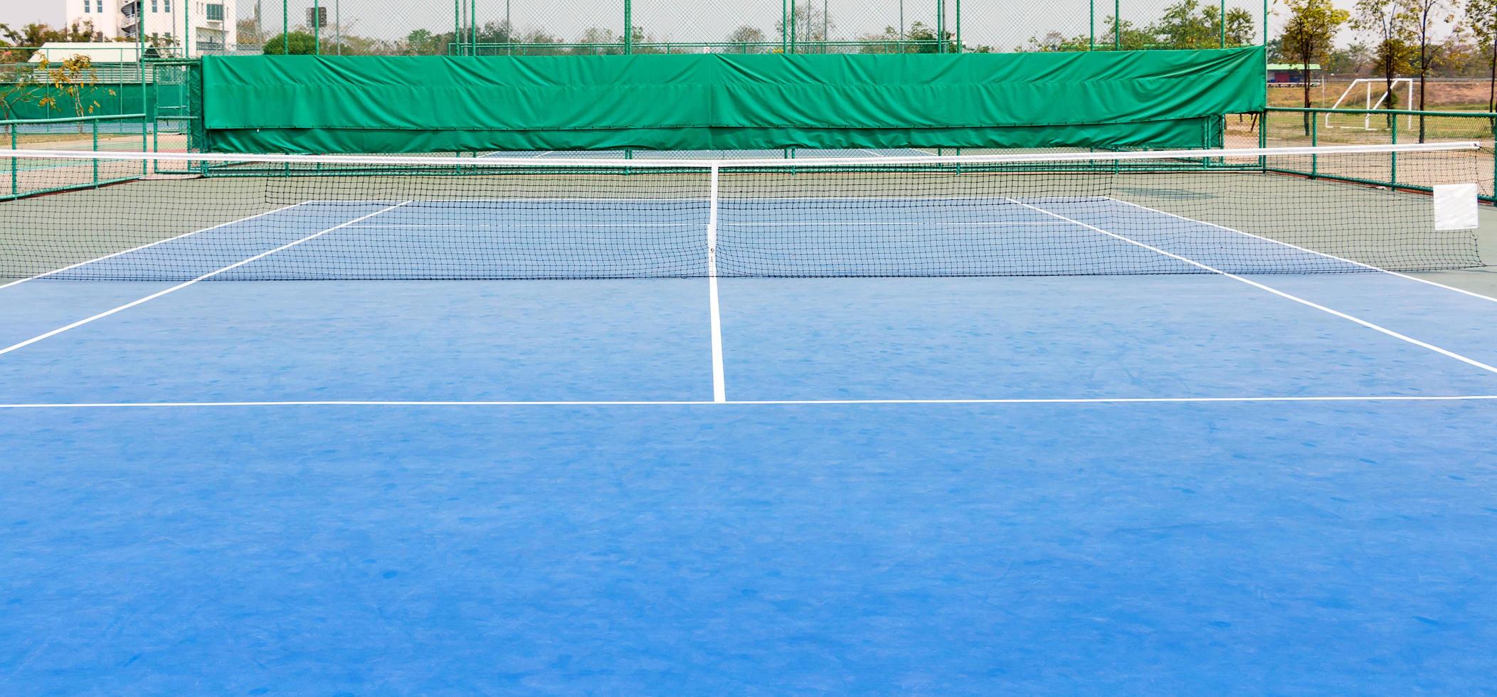 blue tennis court photo