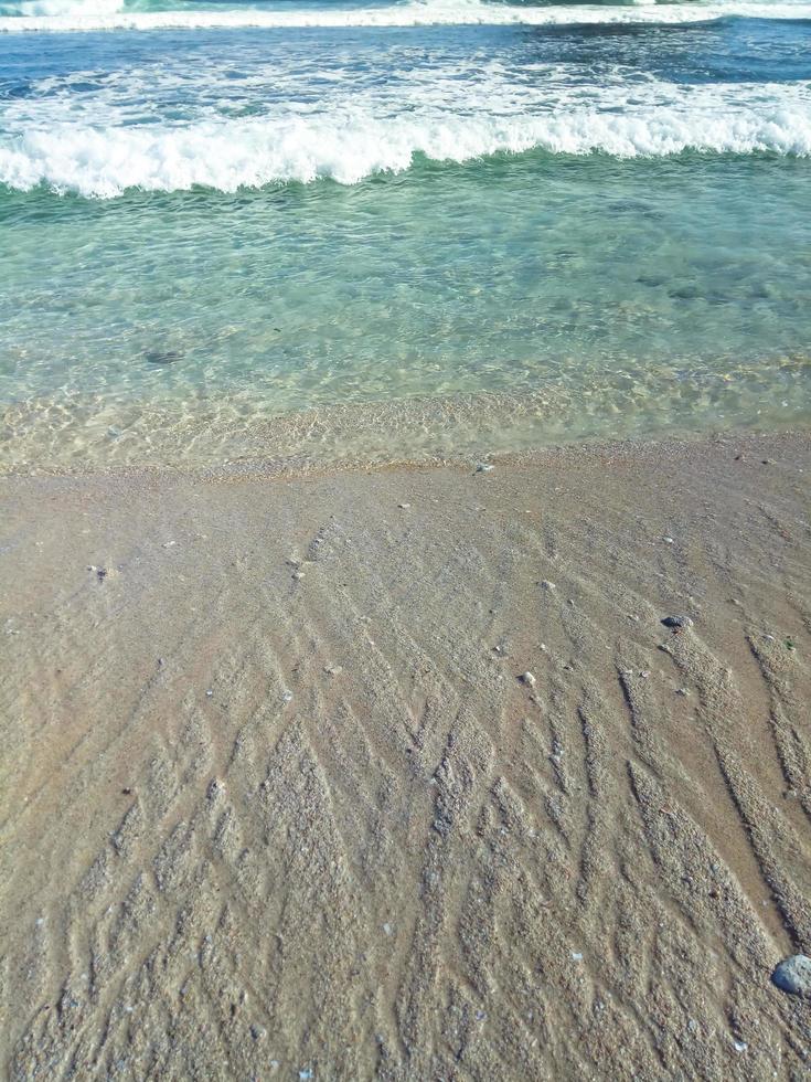 small waves on the white sand beach photo