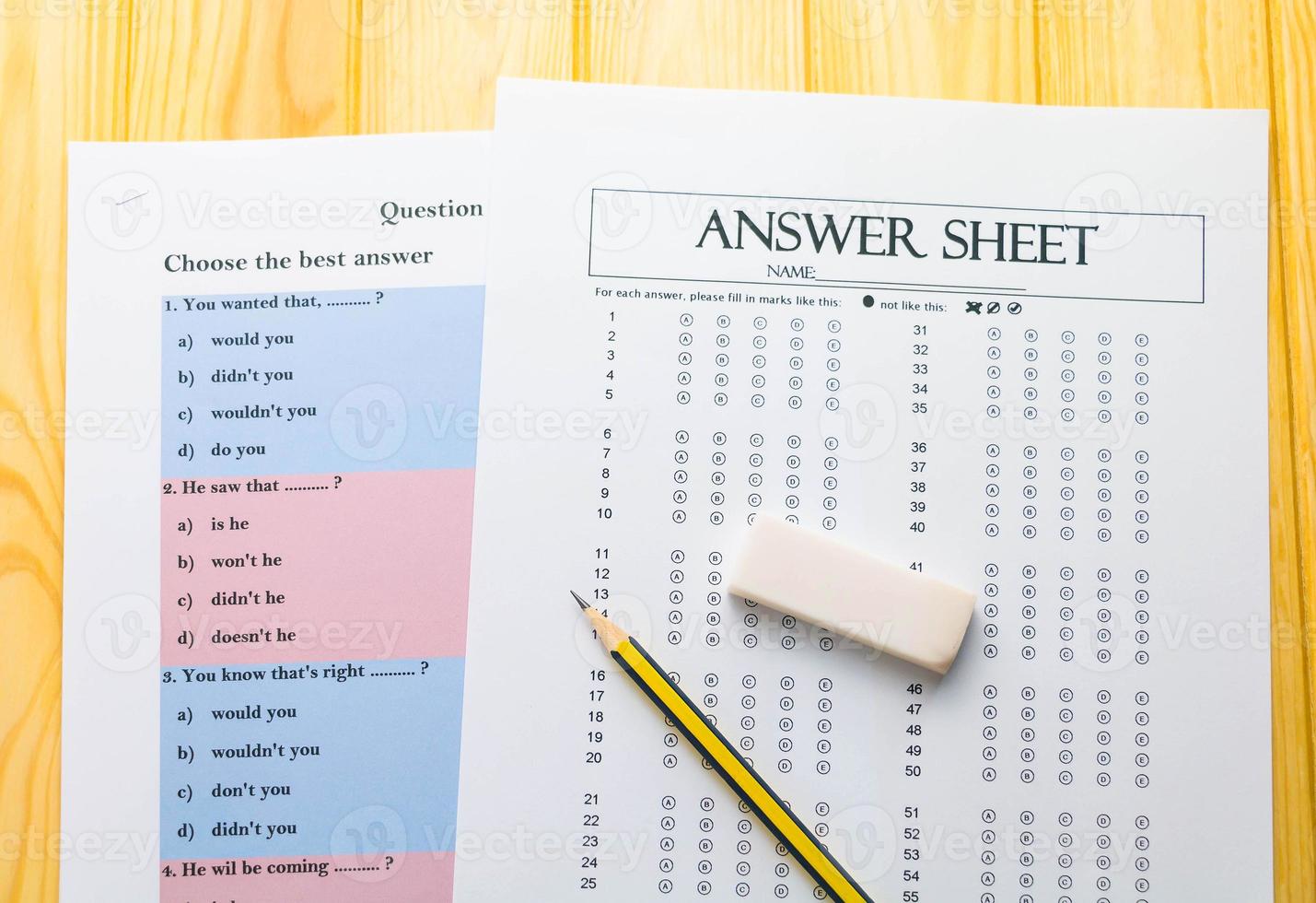question and answer sheet photo