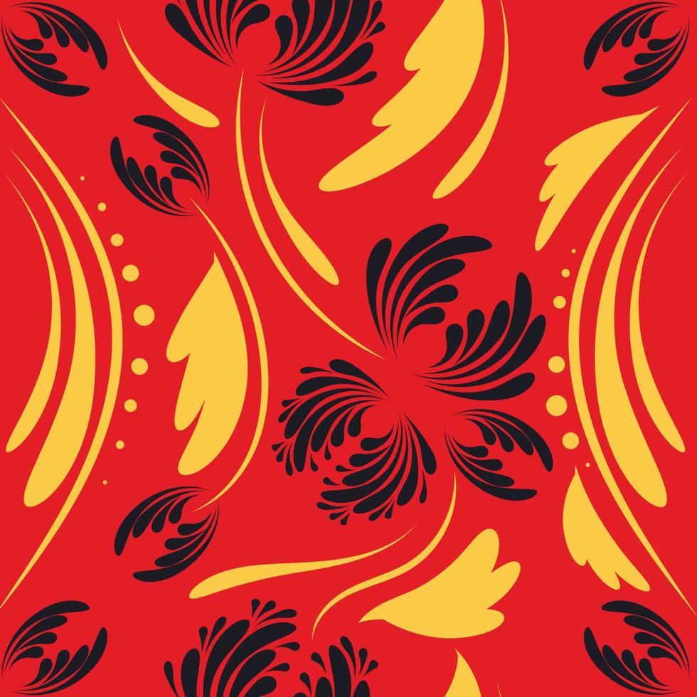 Folk flowers print Floral pattern Ethnic art vector