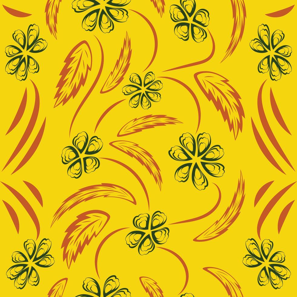 Folk flowers print Floral pattern Ethnic art vector