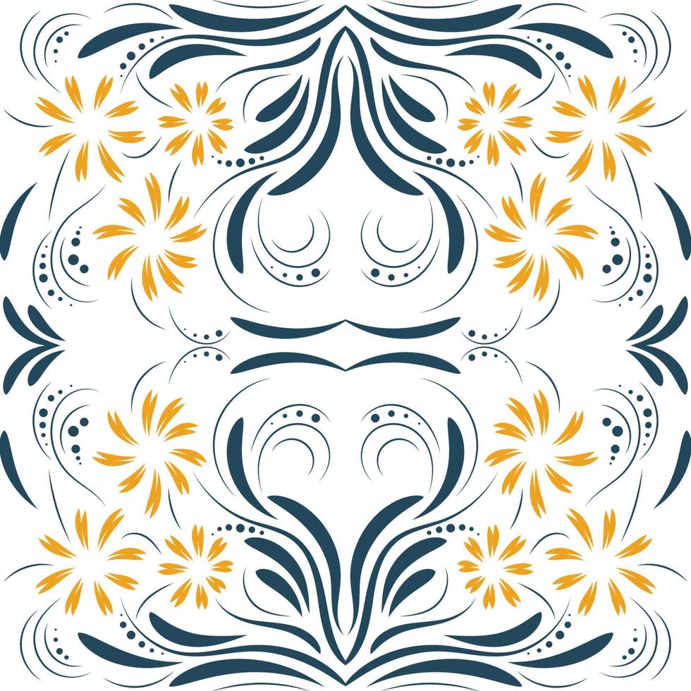 Folk flowers print Floral pattern Ethnic art vector