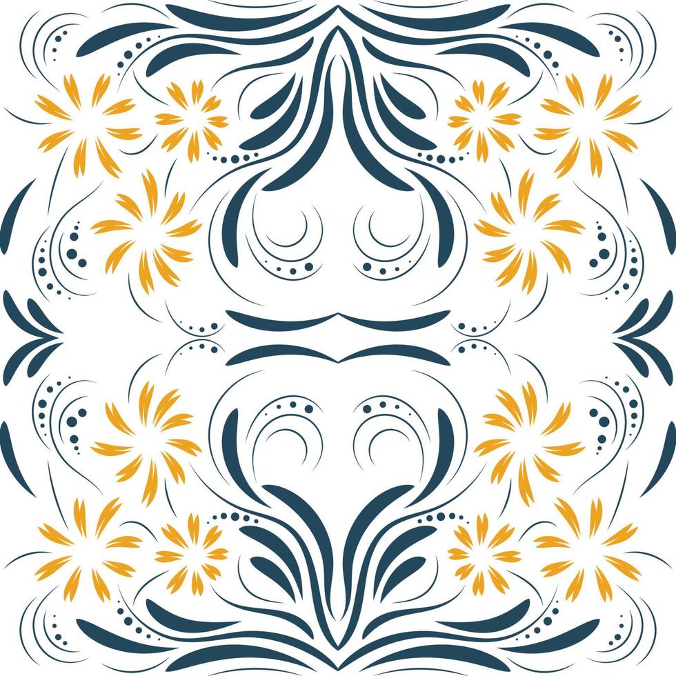 Folk flowers print Floral pattern Ethnic art vector