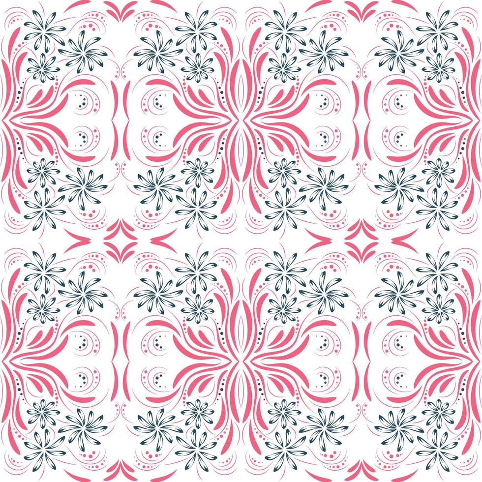 Folk flowers print Floral pattern Ethnic art vector