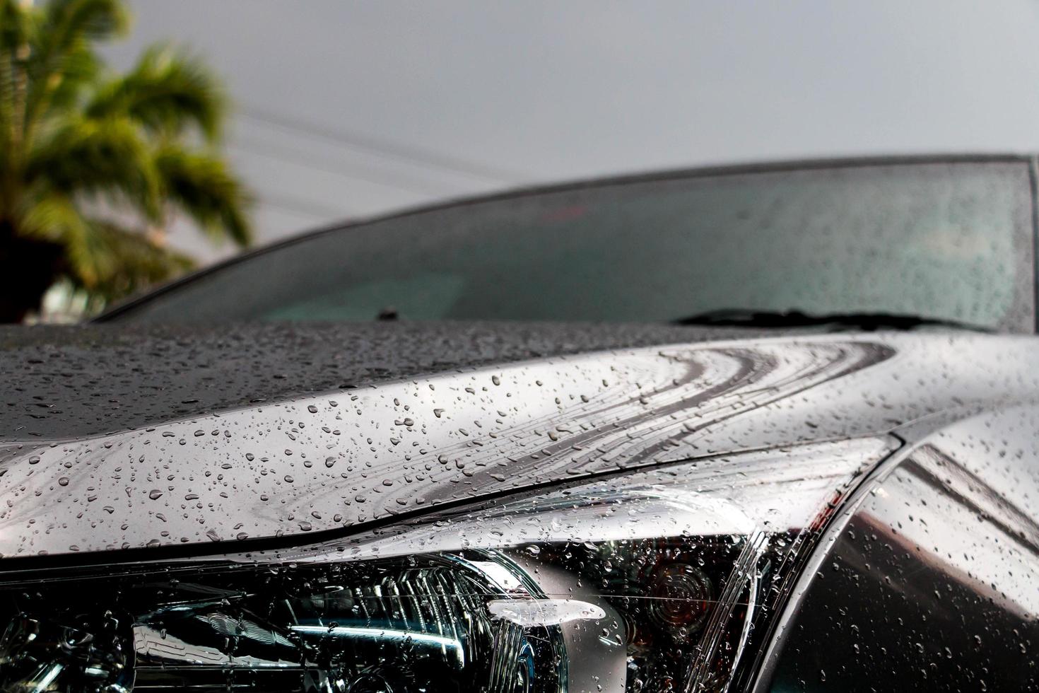 wet car under dark sky photo