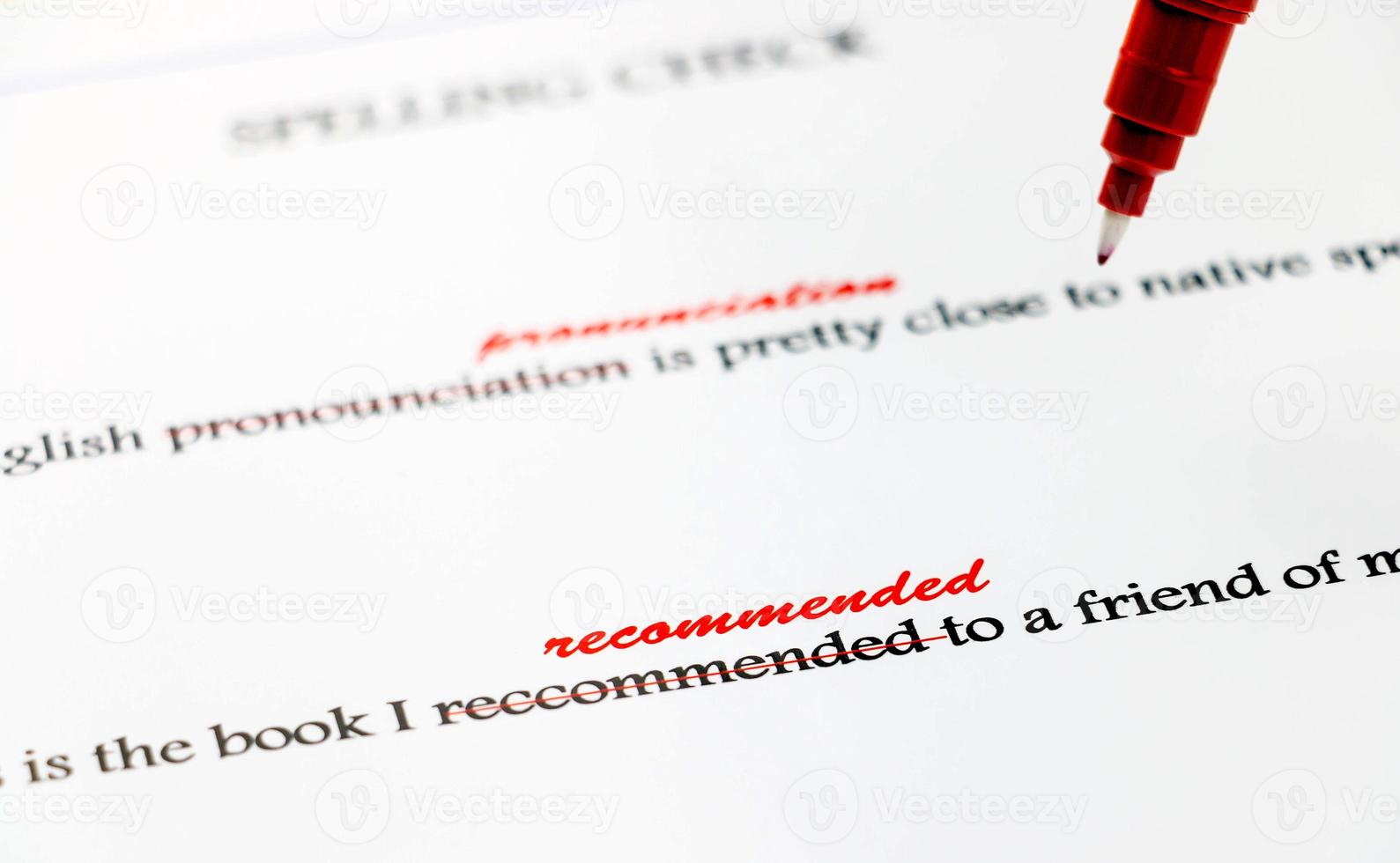 closeup english misspelling correction 10218269 Stock Photo at Vecteezy