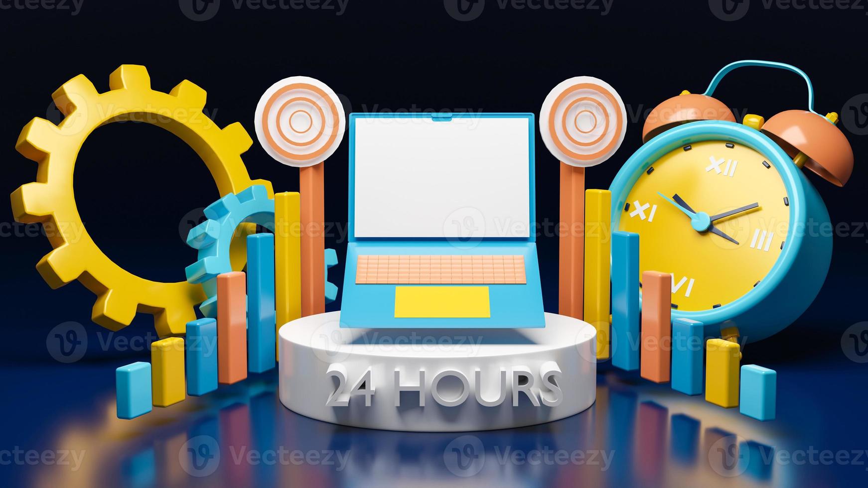 3d illustration real time analytic. 3d render photo