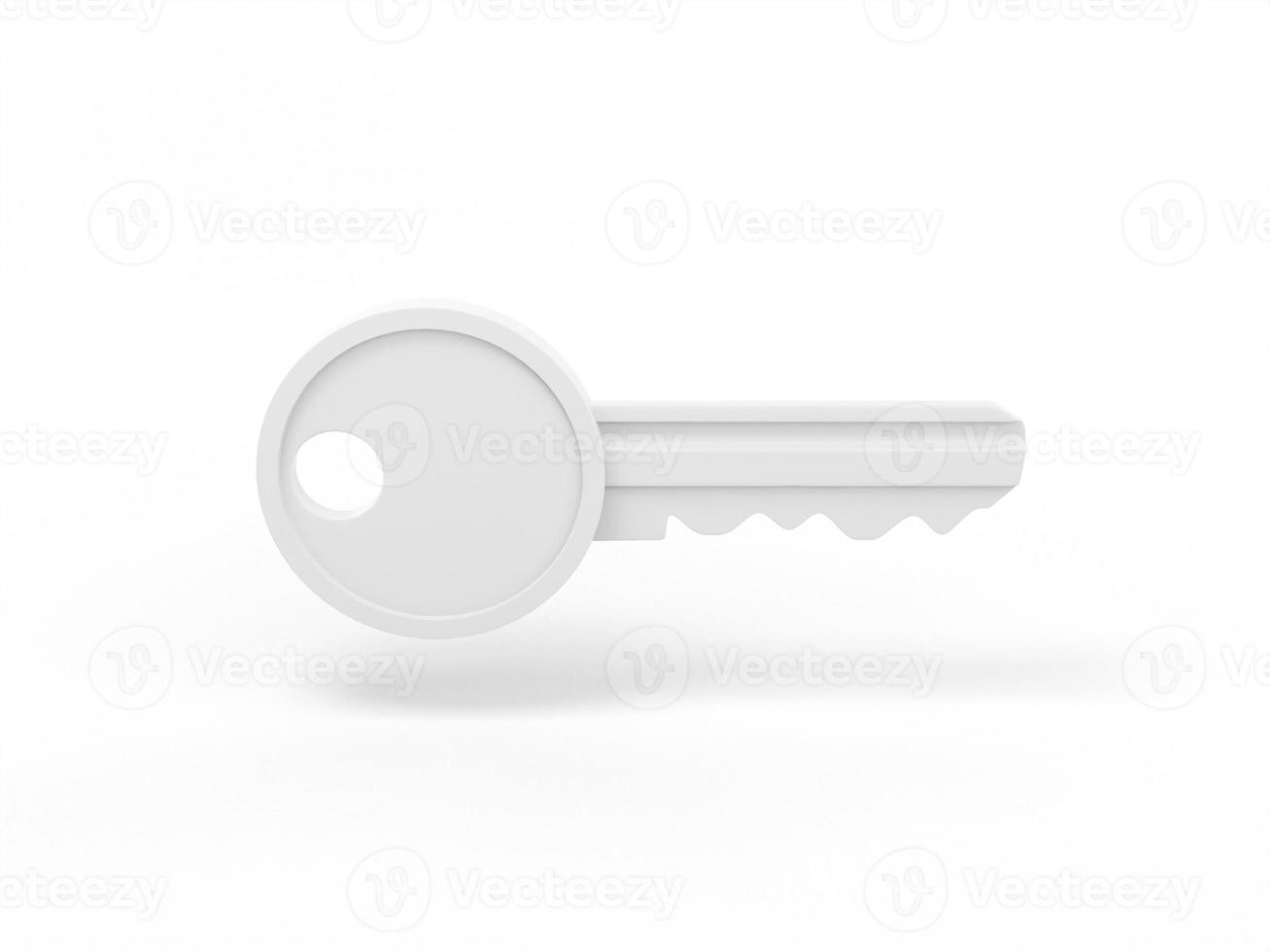 White mono color key on white solid background. Minimalistic design object. 3d rendering icon ui ux interface element. photo