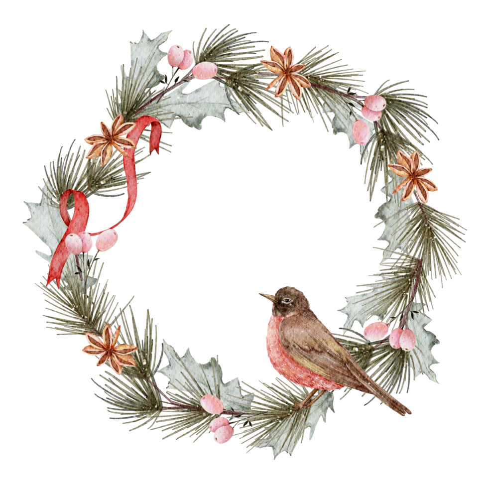 Christmas wreath watercolor png