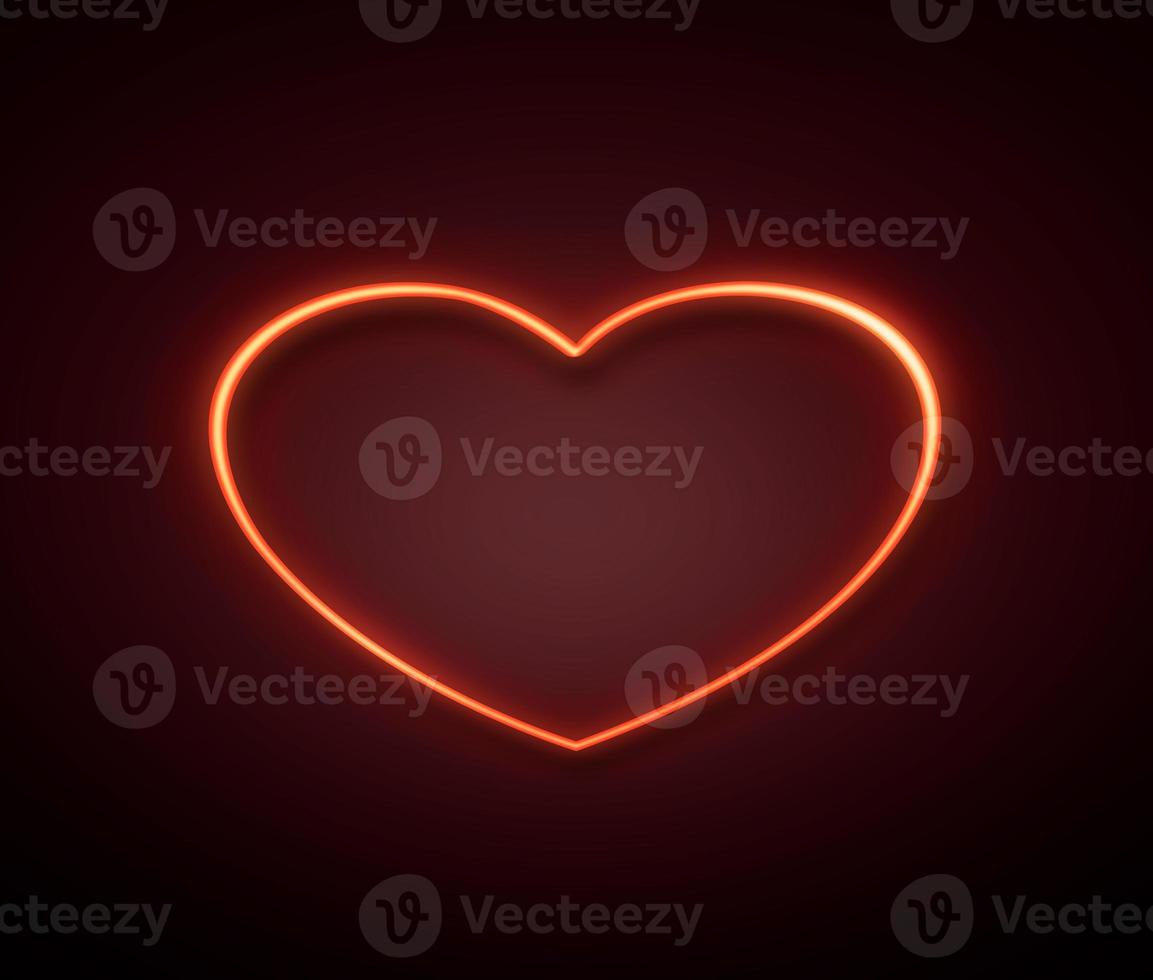 Bright hearts neon sign.Retro neon hearts sign on black background.Happy Valentine's Day design elements are ready for your banner greeting card design. 3d render photo