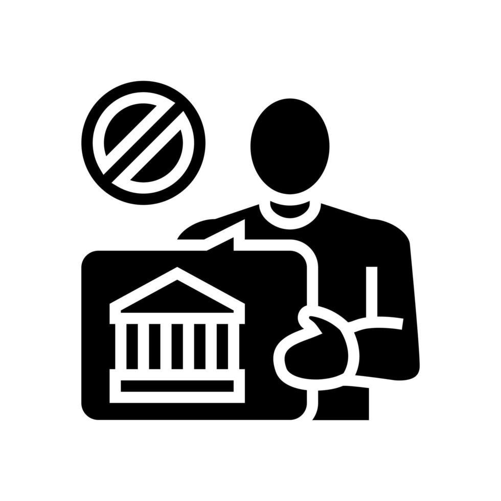 unbanked finance glyph icon vector illustration