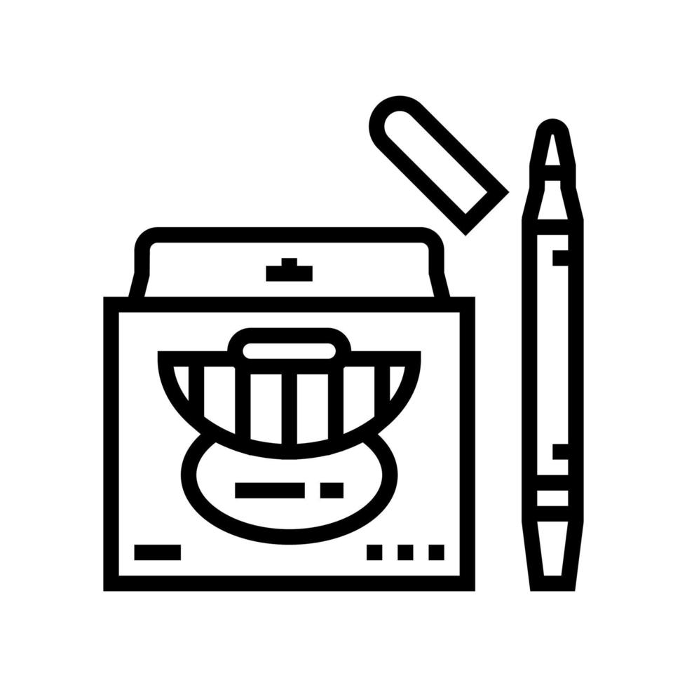 markers package line icon vector illustration