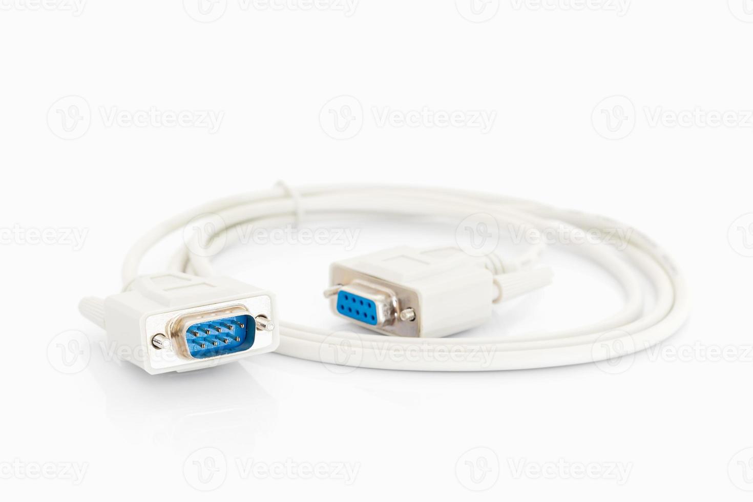 VGA cables connector with white cord photo