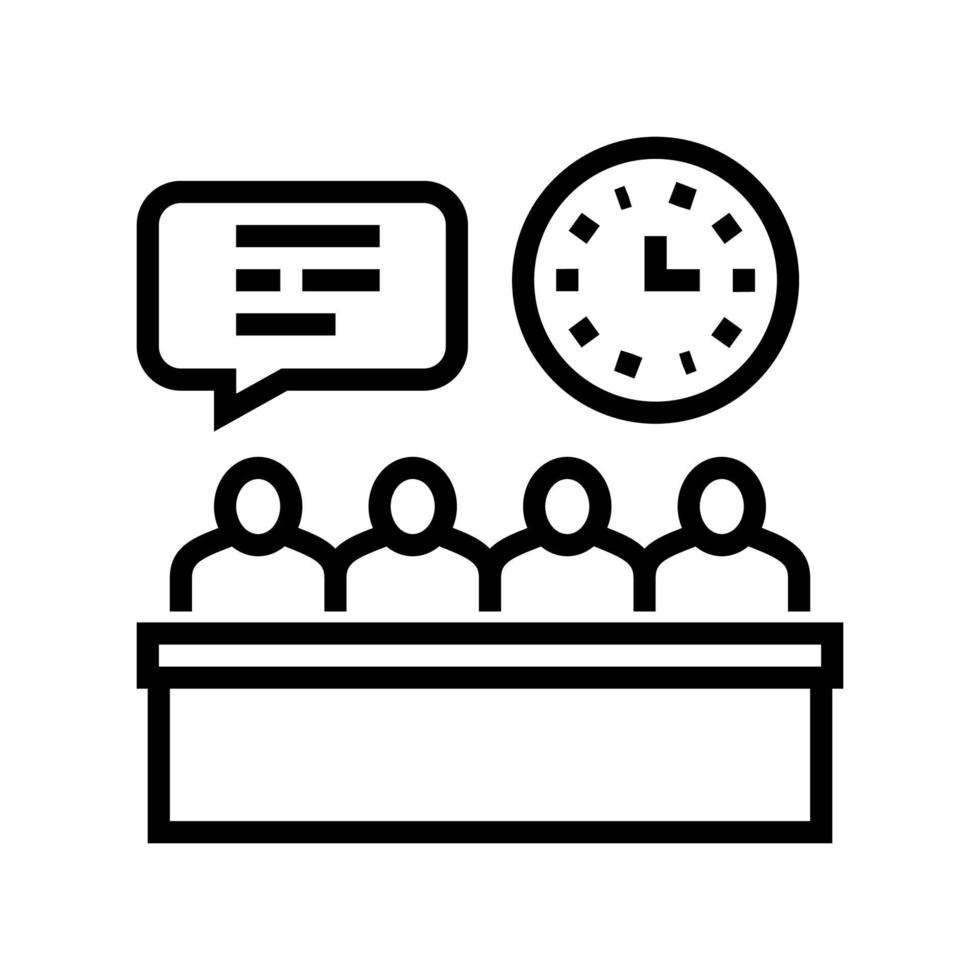 meeting and discussion directors of manufacturing factory line icon vector illustration