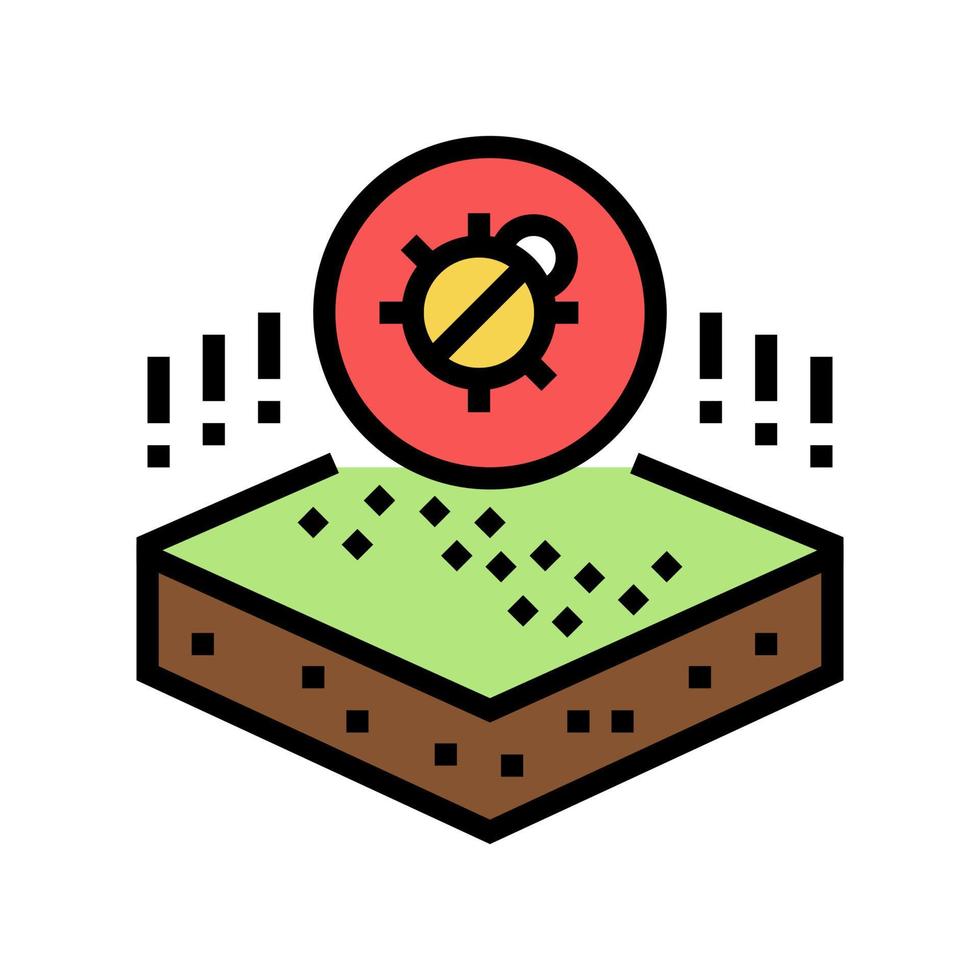 dangerous bug on soil color icon vector illustration