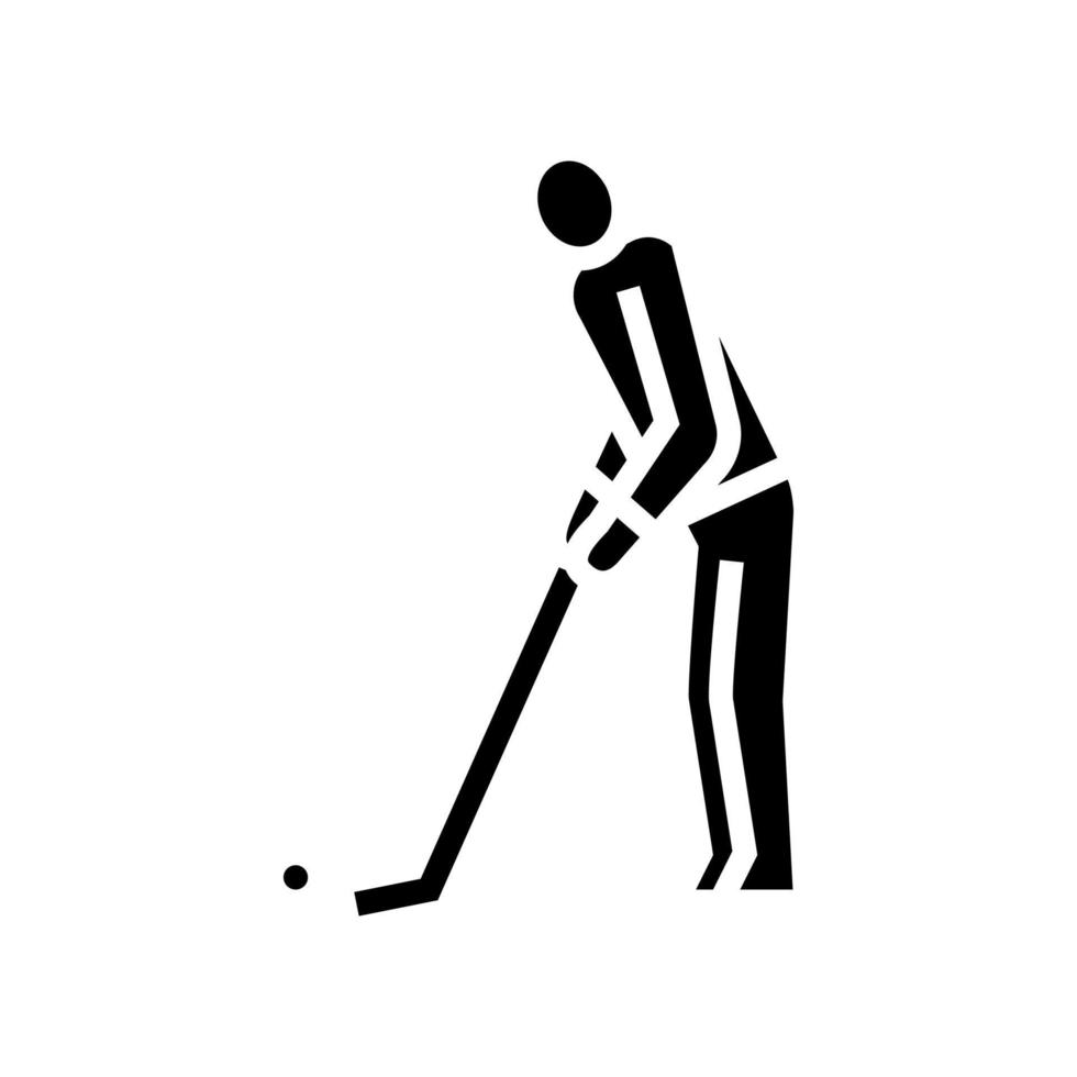 golf player playing game and hitting ball glyph icon vector illustration