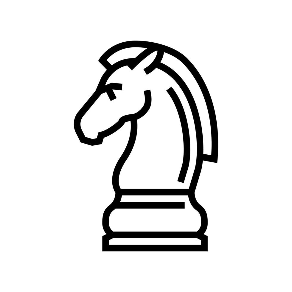 horse chess line icon vector illustration