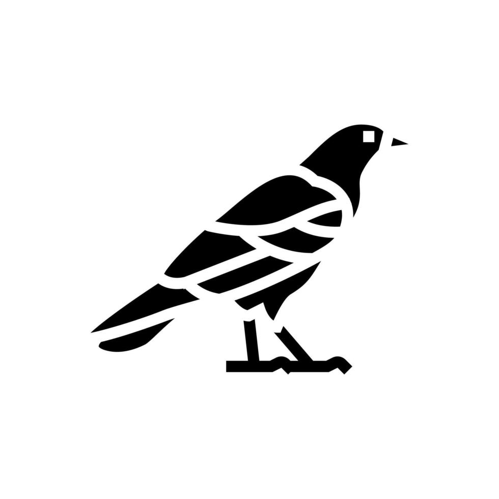 crow bird glyph icon vector illustration