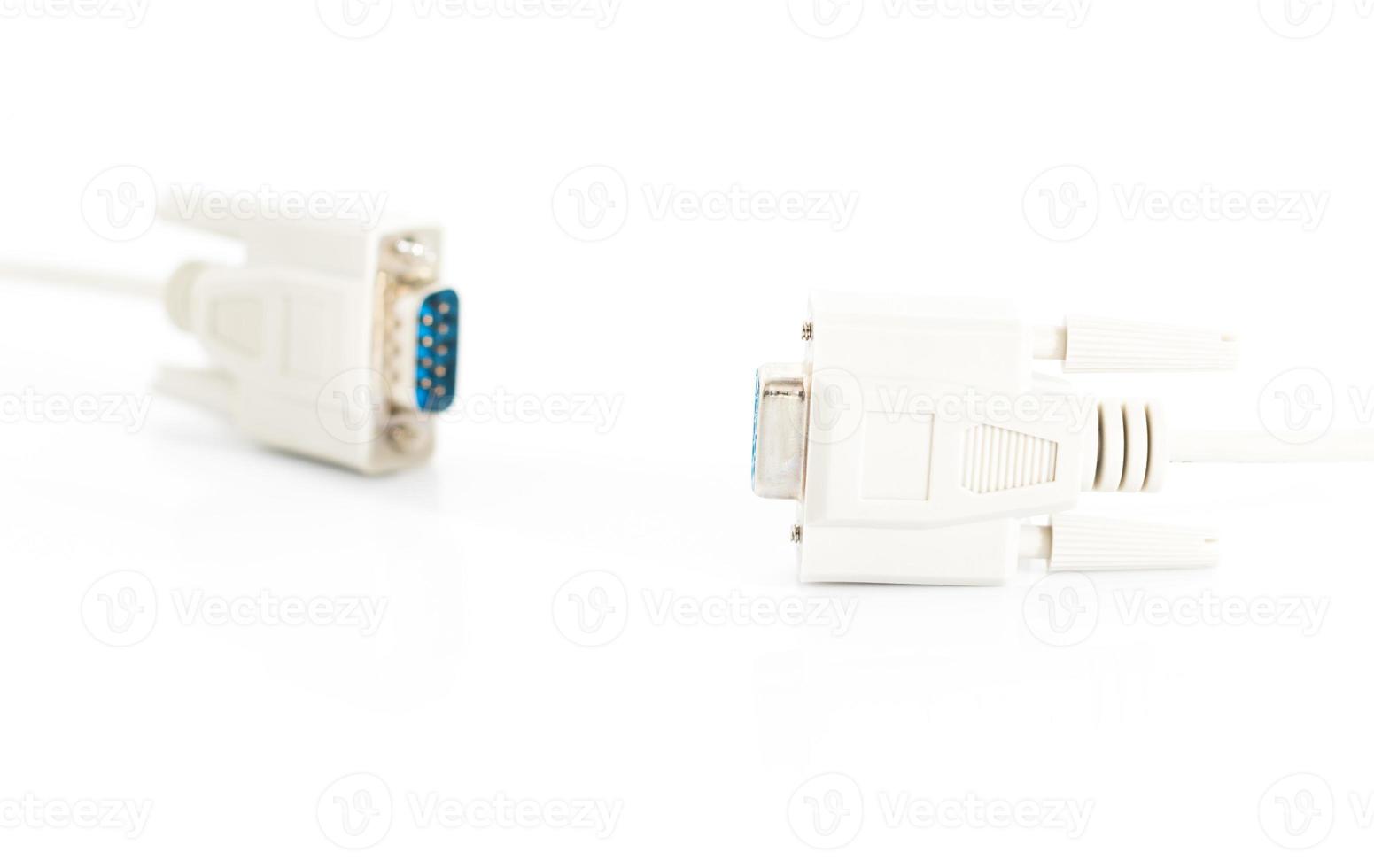 VGA input cable  connector on white background photo