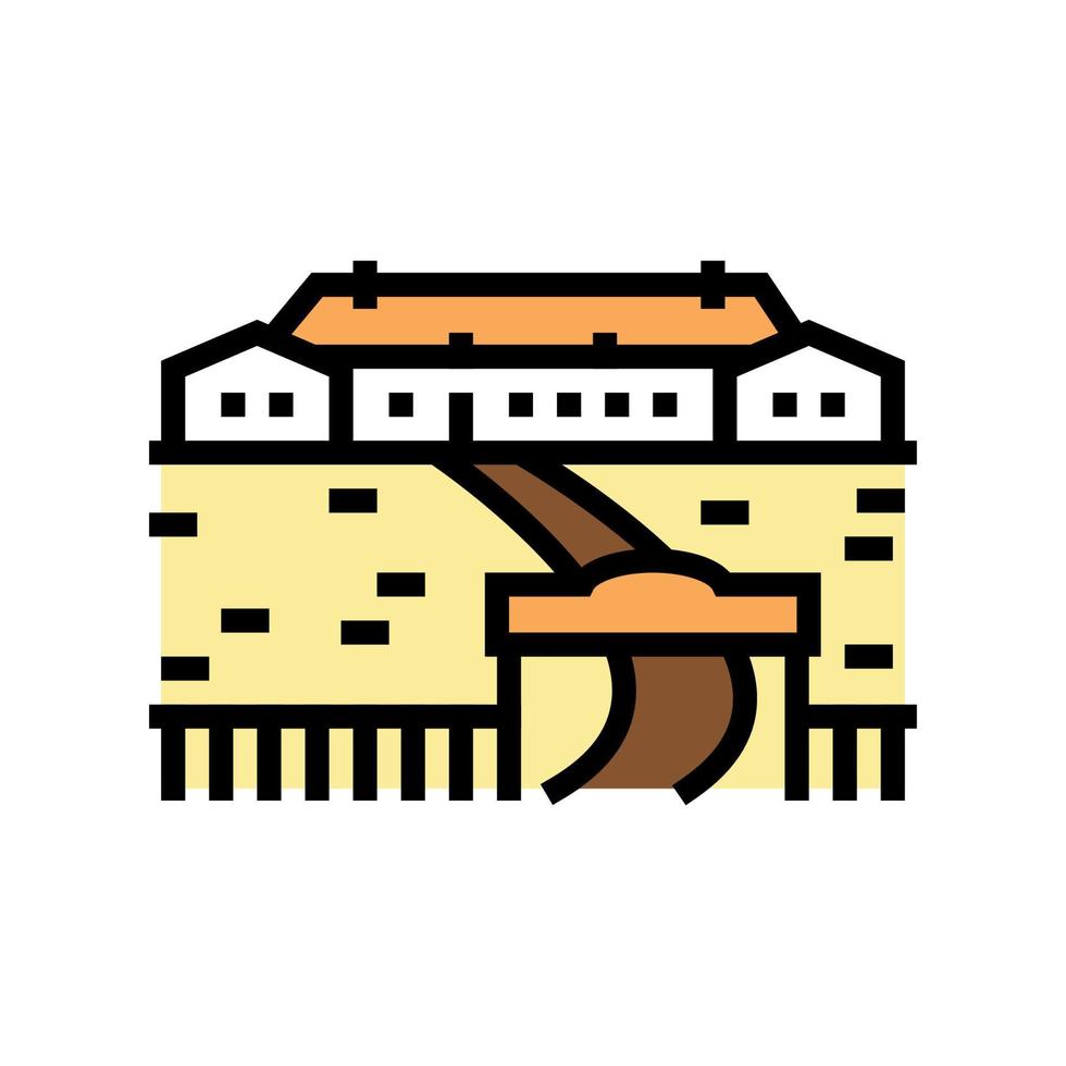 ranch style house color icon vector illustration