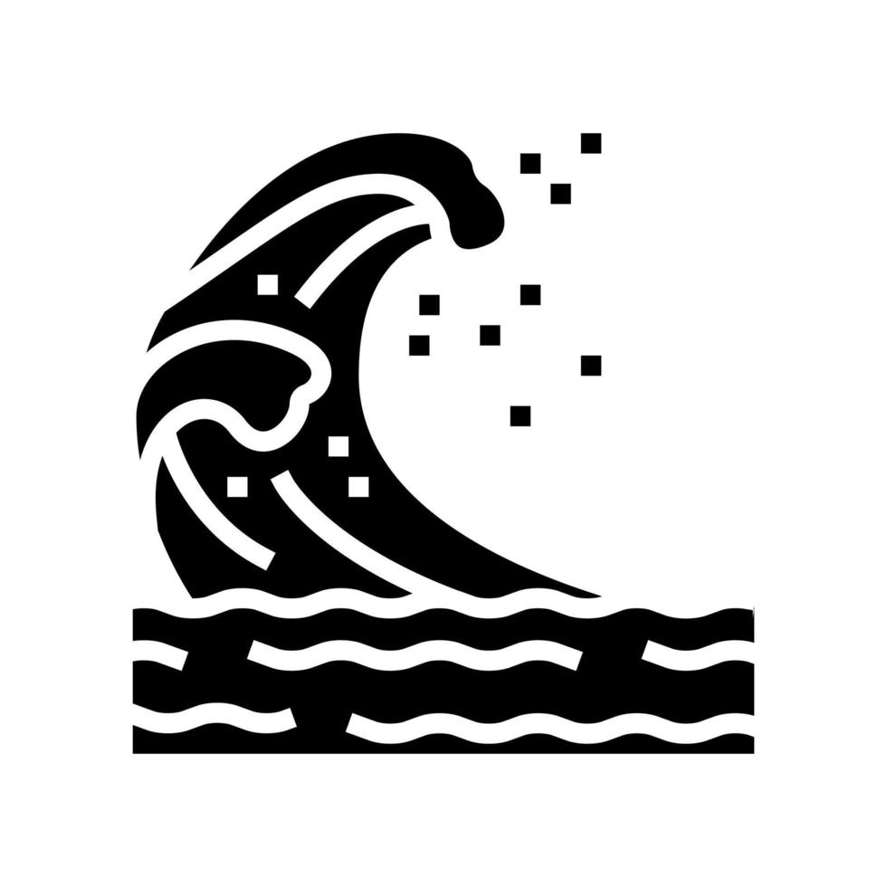 ola mar glifo icono vector ilustración