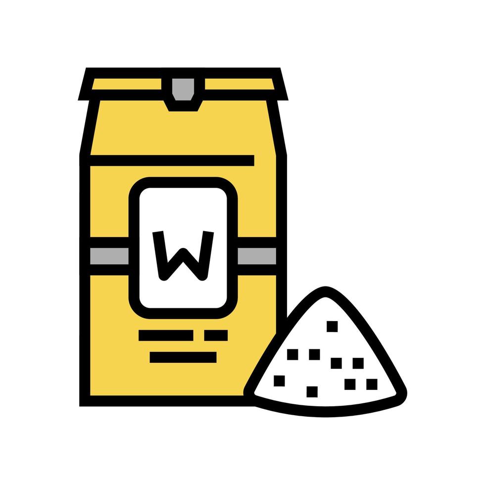 ilustración de vector de icono de color de paquete de harina de trigo