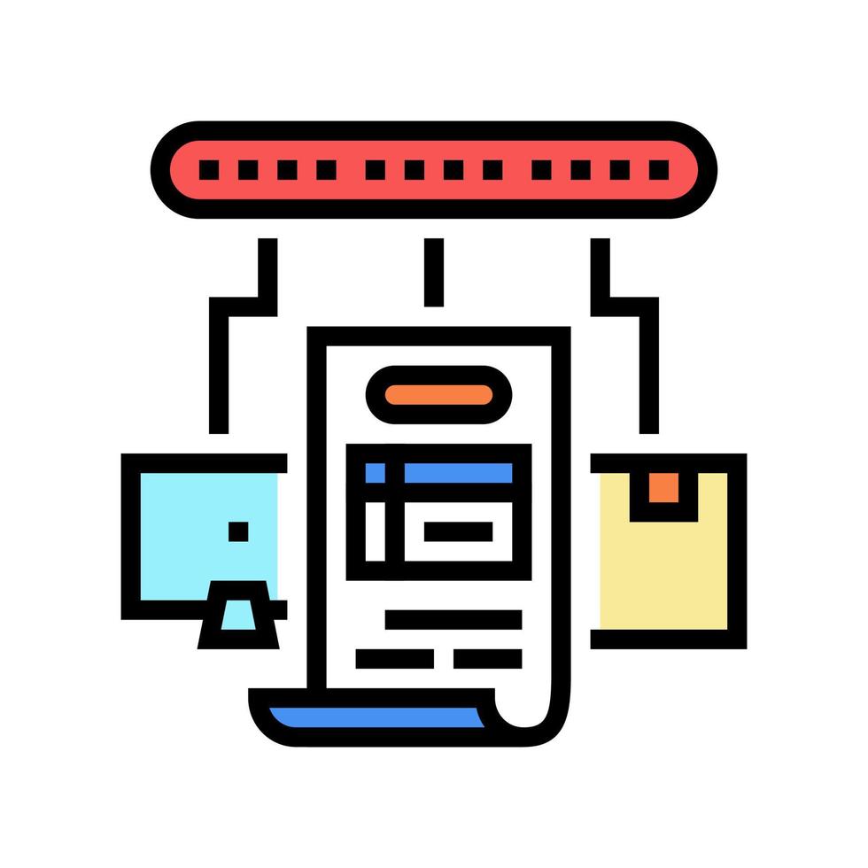 tracking number color icon vector illustration