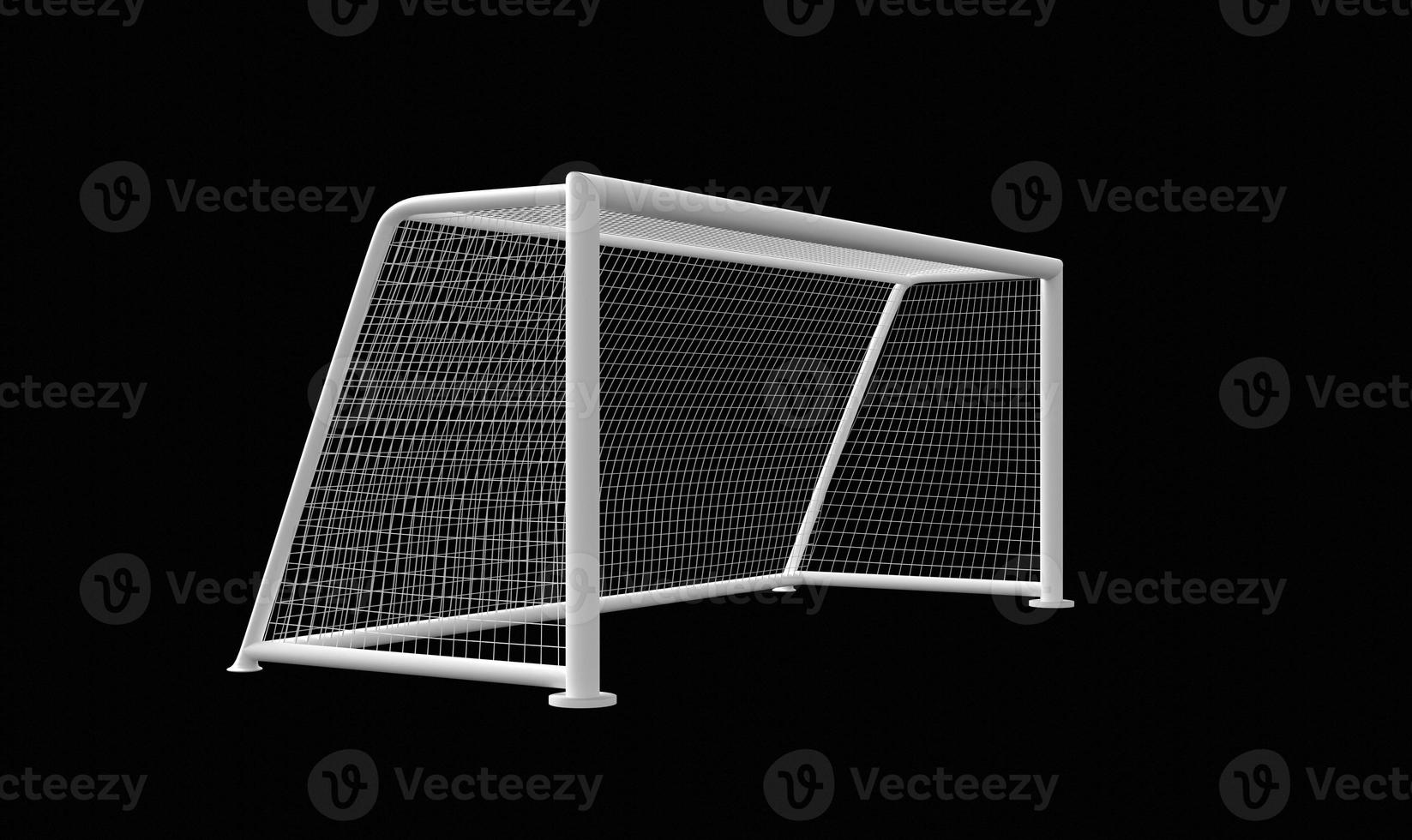 Football goal isolated on a black background. 3d render photo
