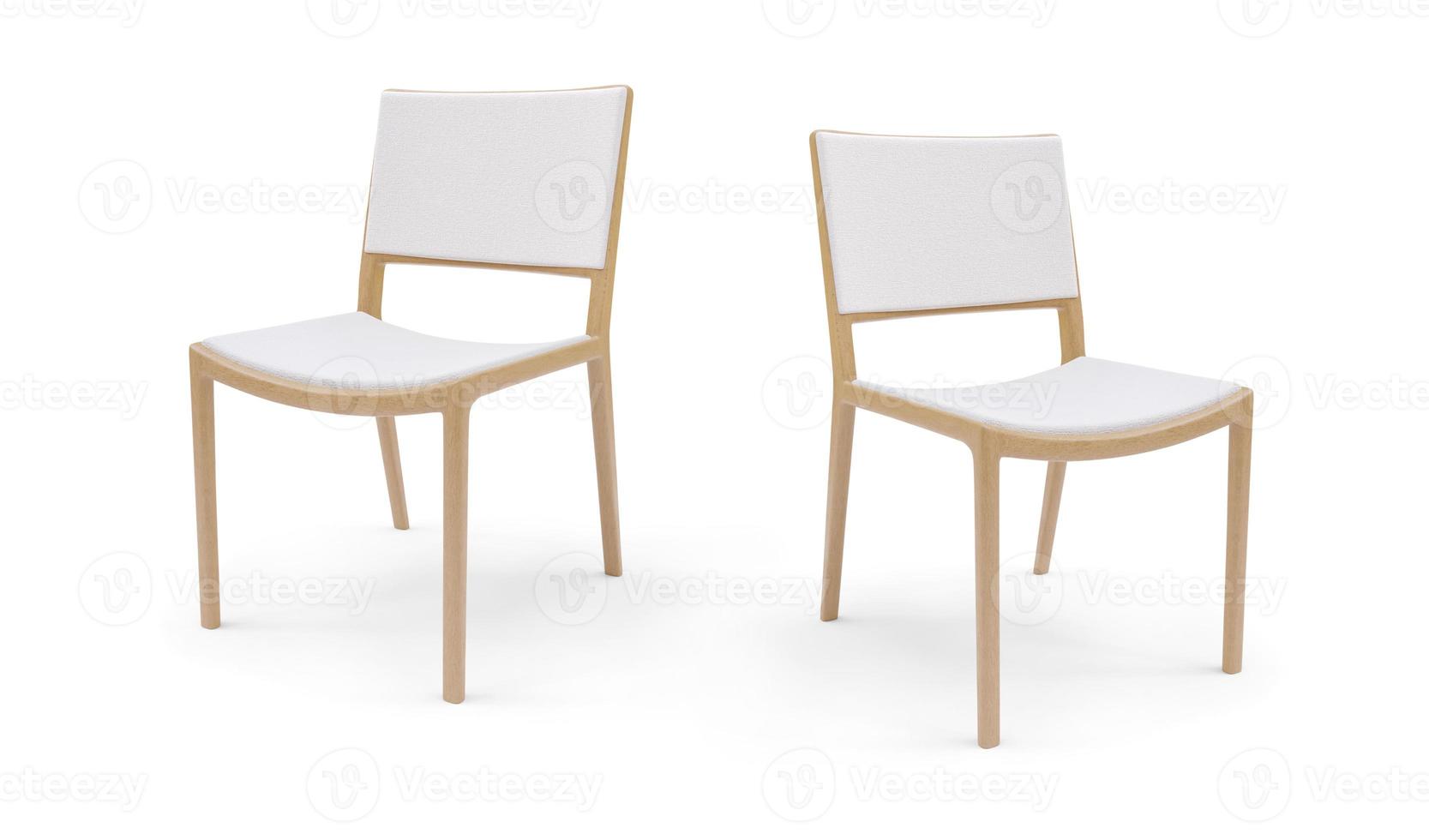 Modern designer chair isolated on white background, furniture set. 3d render photo
