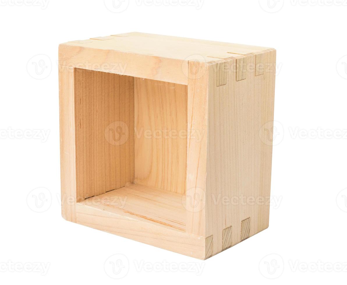 caja de madera en blanco foto