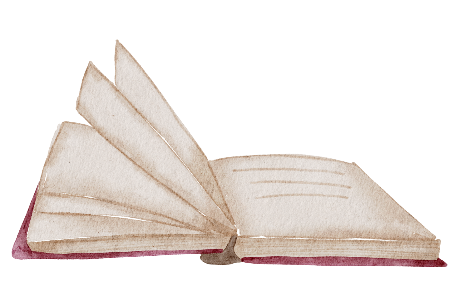 Book watercolor hand paint png