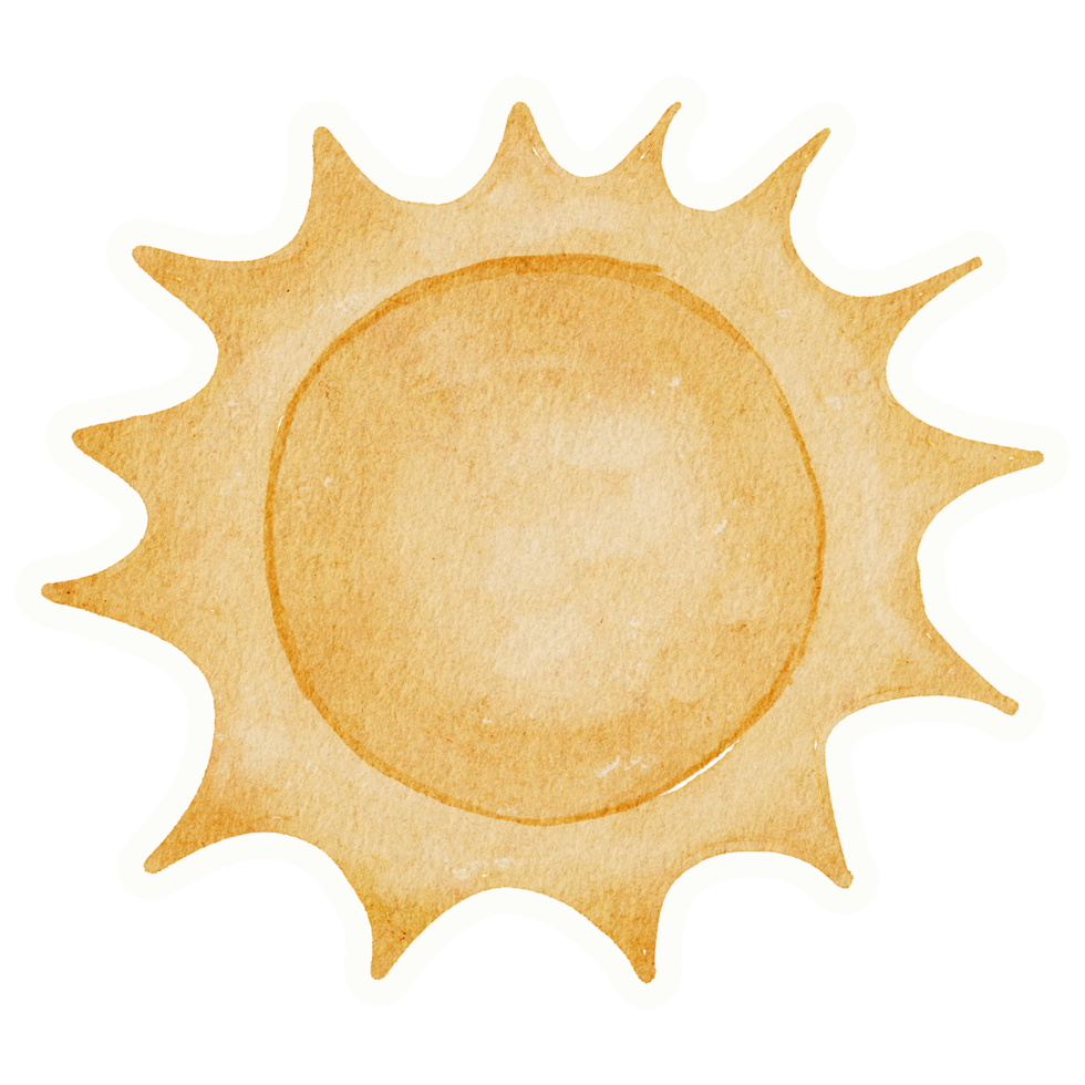 summer watercolor element sticker png