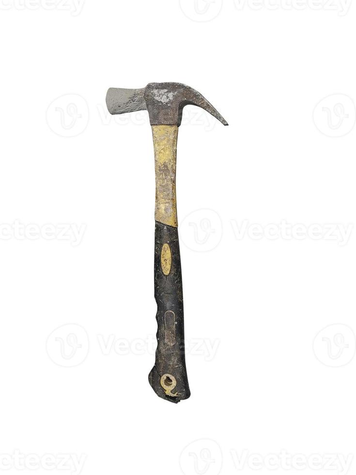 old hammer on a white background photo