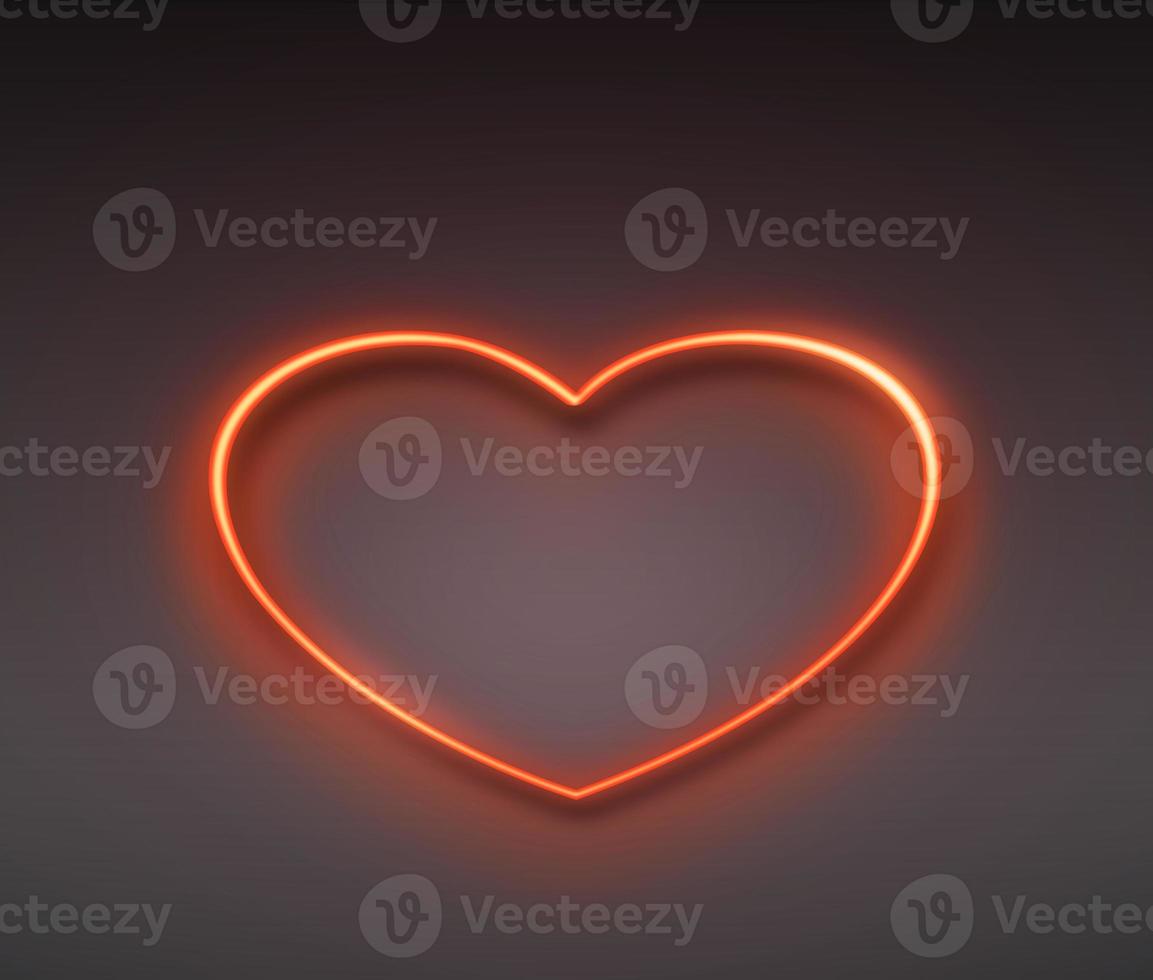Bright hearts neon sign.Retro neon hearts sign on black background.Happy Valentine's Day design elements are ready for your banner greeting card design. 3d render photo