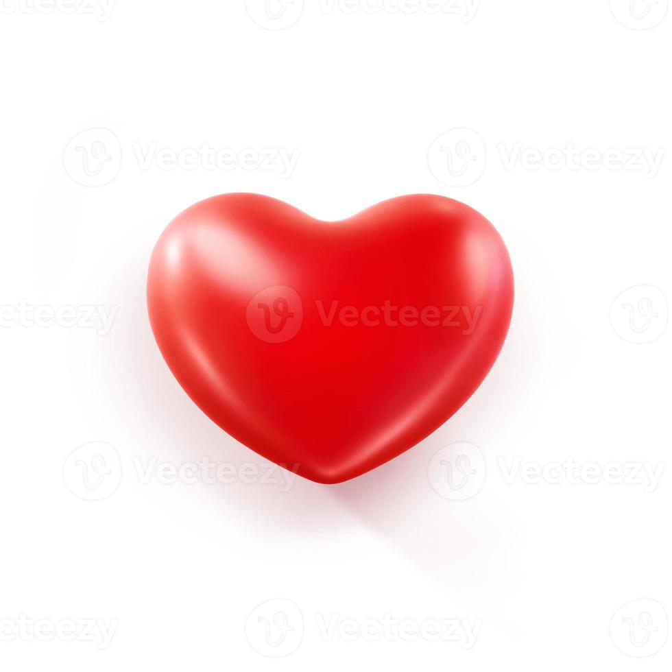 Big Pink Heart on White Background, 3d render photo