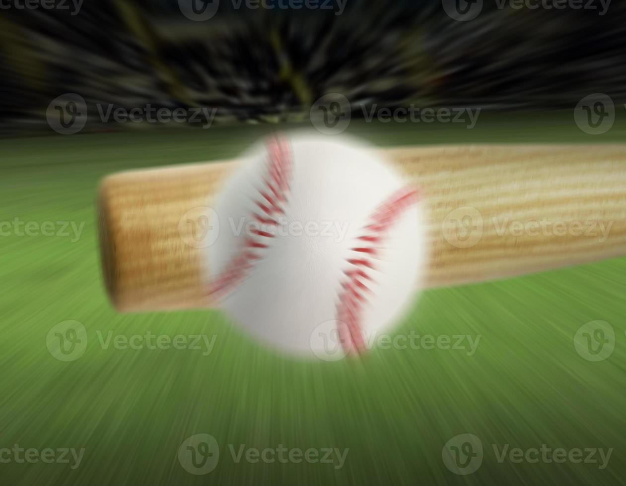 baseball hit with the motion move in sport stadium photo