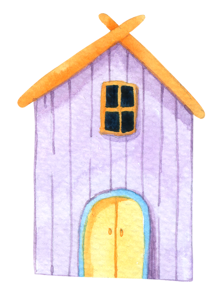 Cartoon Houses  watercolor png