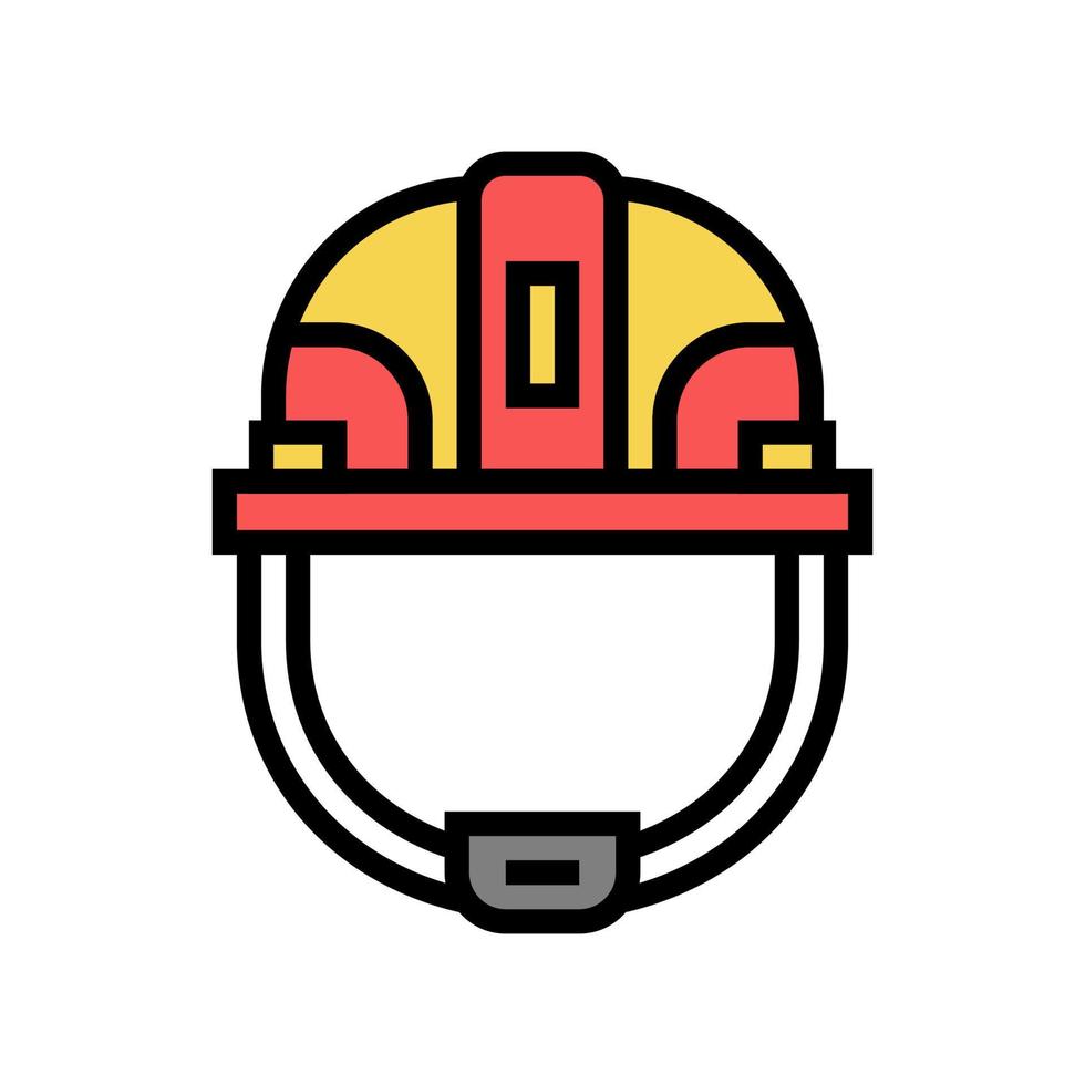 helmet head protect color icon vector illustration