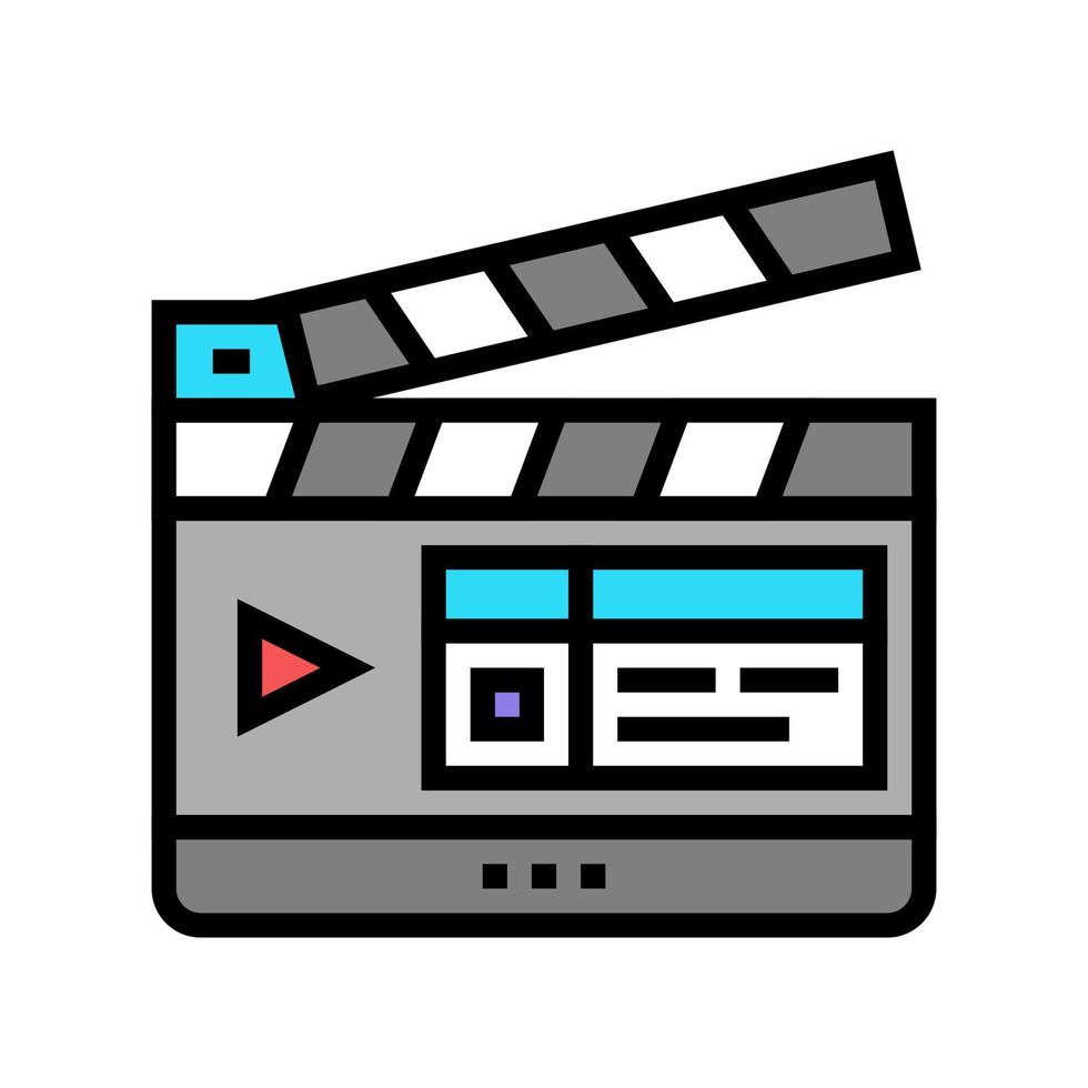 clapperboard numbering tool color icon vector illustration