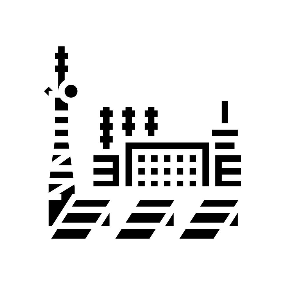 Ilustración de vector de icono de glifo de estación de energía eléctrica