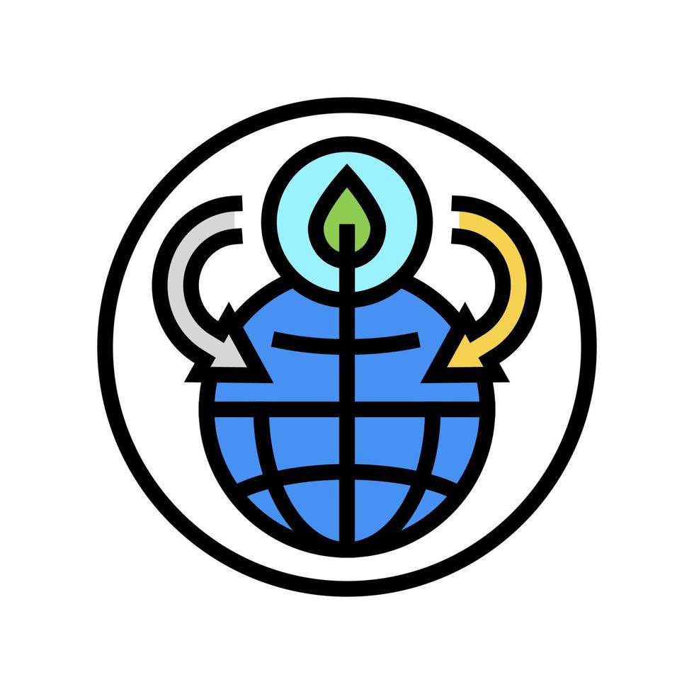 global ecology and environment color icon vector illustration
